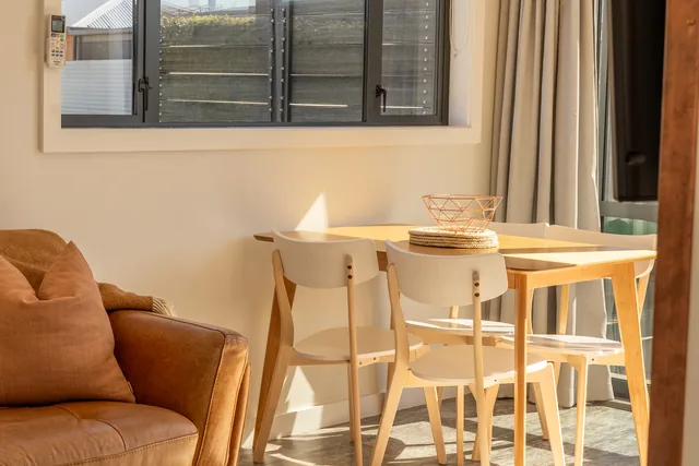 Dining and living area in Front Cottage