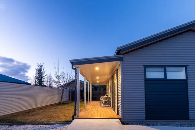 Rear King Studio entrance at dusk