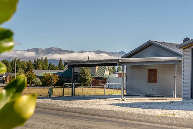 Covered off-street parking at Twizel Cottages