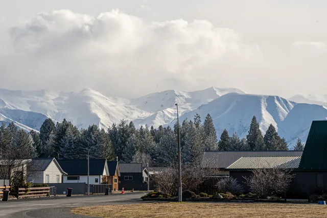 Winter mountain view near Twizel Cottages