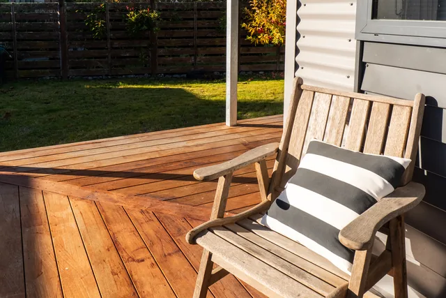 Outdoor chair on the Rear King Studio deck