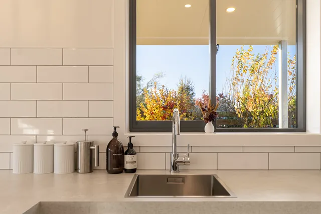 Kitchen sink and garden view